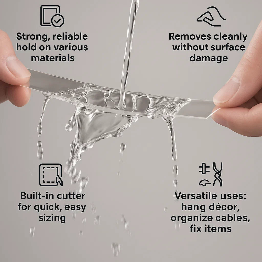 5m Double-Sided Nano Tape – Drill-Free, Strong & Reusable Mounting